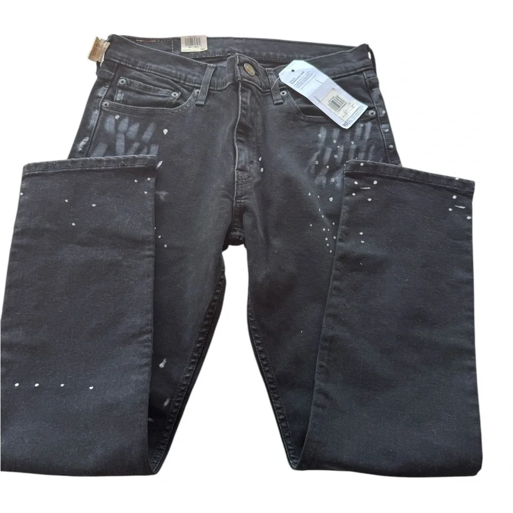 Levi struss.  Levi's Black Slim Straight Jeans with Modern Texture